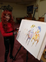 Jacquie Jones paints in dynamic water colour