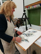 Claire Botterill paints seed heads using ink, wax and water colour 2019