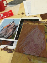 photo with the linocut