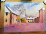 Tim Fisher, demonstrates oil pastels creating a winter landscape. 2020