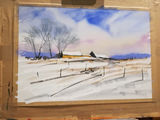 Tim Fisher, demonstrates oil pastels creating a winter landscape. 2020