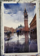 Venice, buildings in watercolour