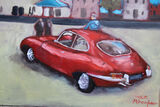 'Jaguar in Italy', oil on board, 40cm x 51cm