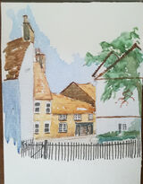 Kimbolton, A3 watercolour