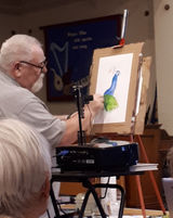 Norman Rossiter demonstrates using Derwent ink pencils