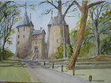 Pencil and wash 10in x 12in Castell Coch