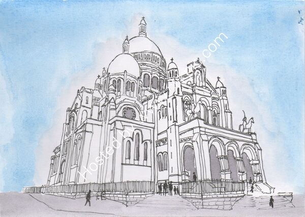 The Catholic church of Sacre Coeur at the top of Montmartre Paris France