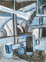 acrylic 16x12 inches, grinding