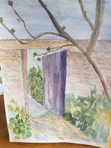 gateway at Charleston Farmhouse in Sussex, watercolour