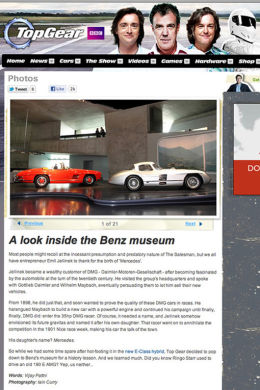 TopGear.com Mercedes Museum article