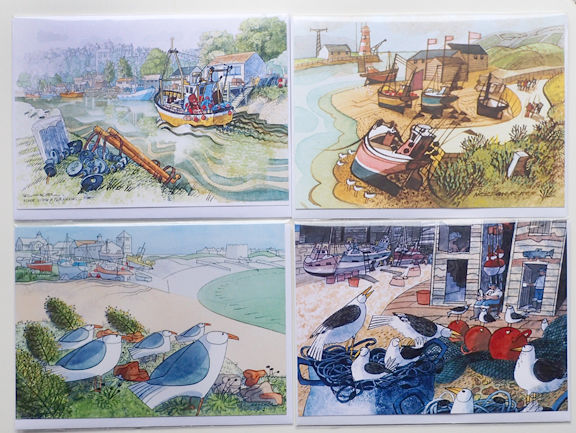 Pack of 4 Boats and Birds
