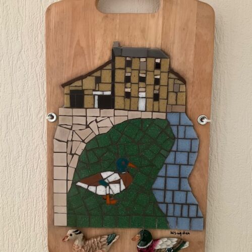 Ducks at Ayton Mill. Mosaic with hooks. £30