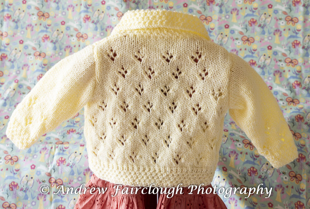 Four Hole Lace Collared Cardigan including measurements- Yellow