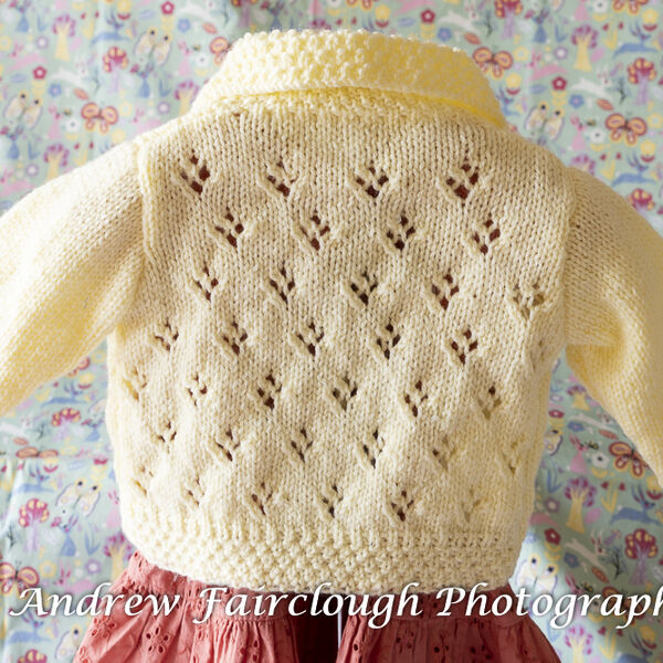Four Hole Lace Collared Cardigan including measurements- Yellow