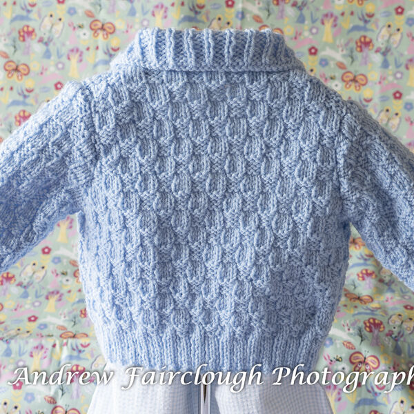 Basket Weave Collared Cardigan- Blue including measurements