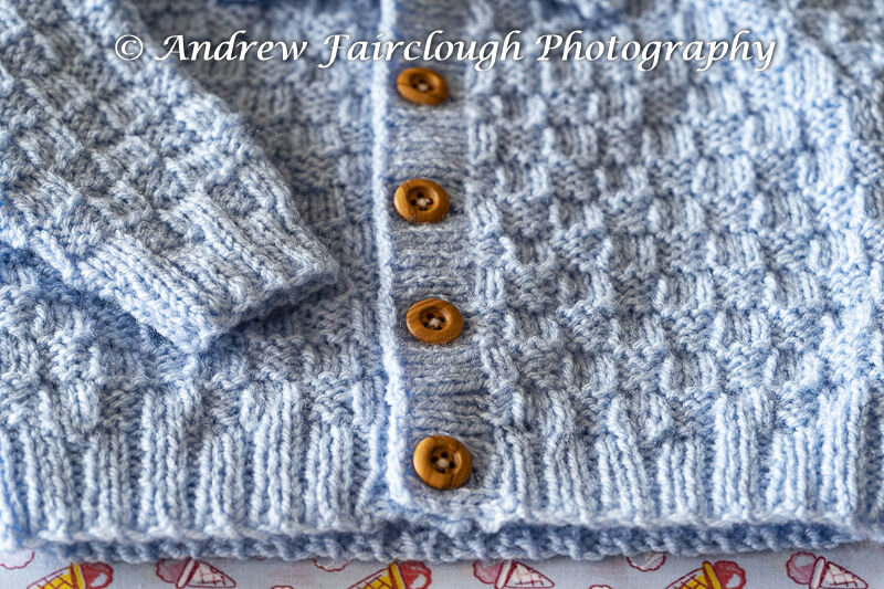 Basket Weave Cardigan button detail 