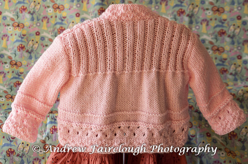 Pink Cardigan including measurements.