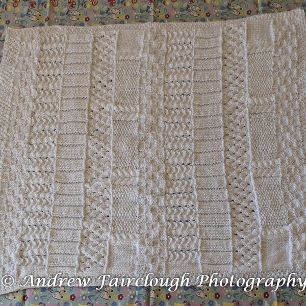 White Baby Blanket - Four Edges Ribbed.