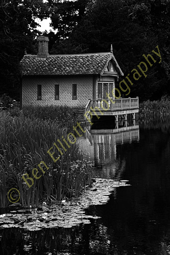Monochrome boathouse