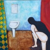 behind the red curtain
