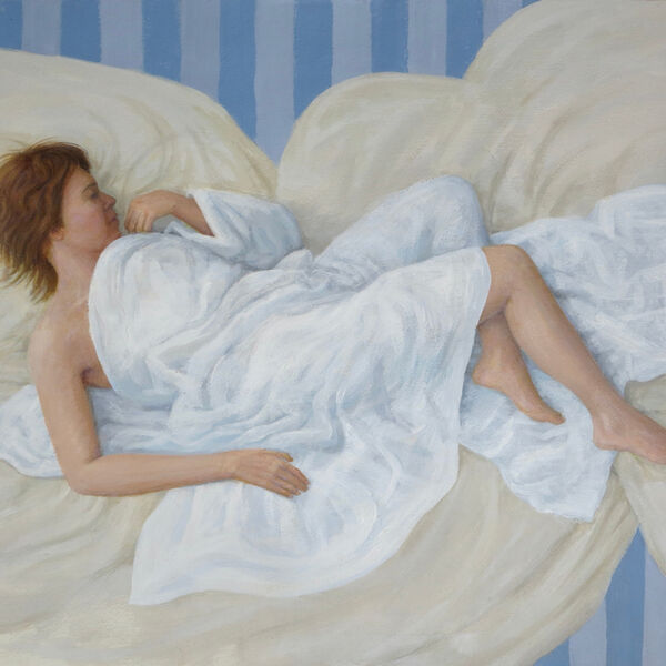 Rosy, 2 sheets & a striped mattress