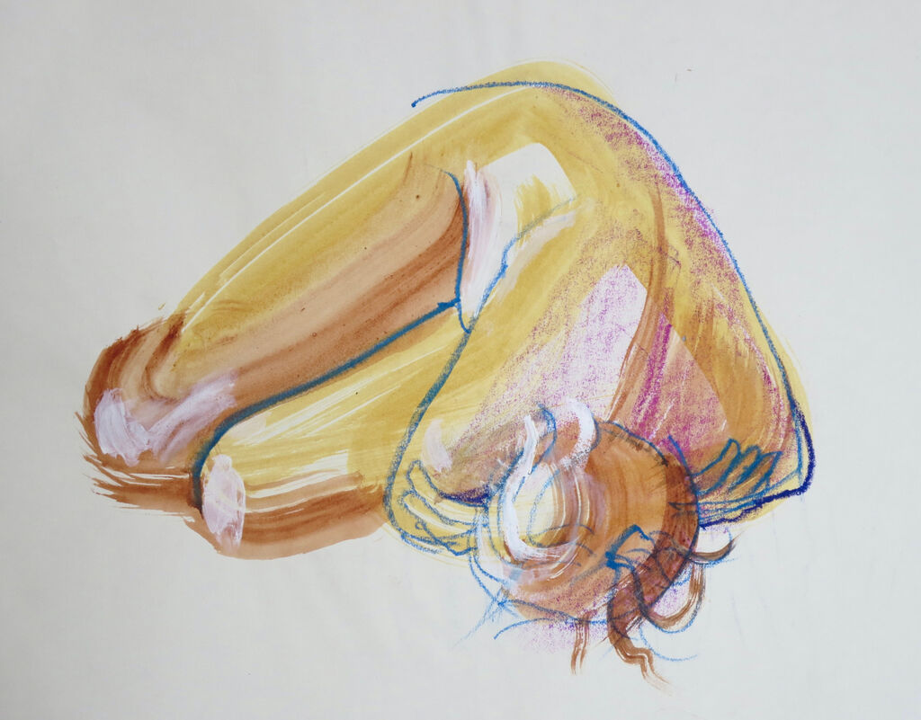 quick mixed media A3 life drawing
