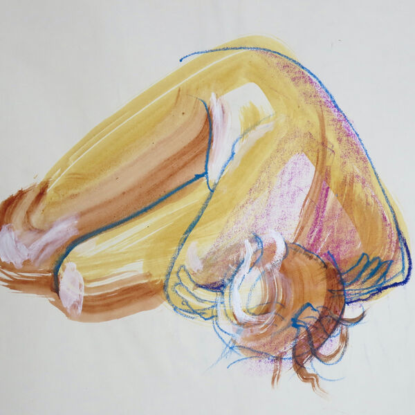 quick mixed media A3 life drawing