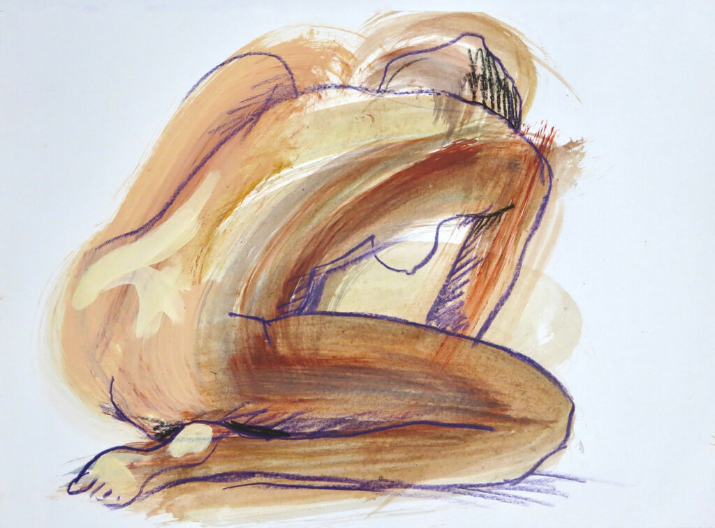 quick mixed media A4 life drawing