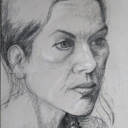 Tania, charcoal & chalk,