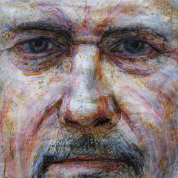 Big wax & acrylic portrait 140cm x 80cm