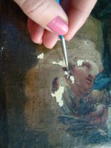 Paint Loss is filled with gesso.