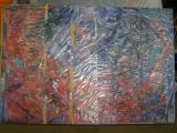 Tony McGillick painting wrapped in plastic