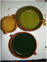 Freshly made temperas.