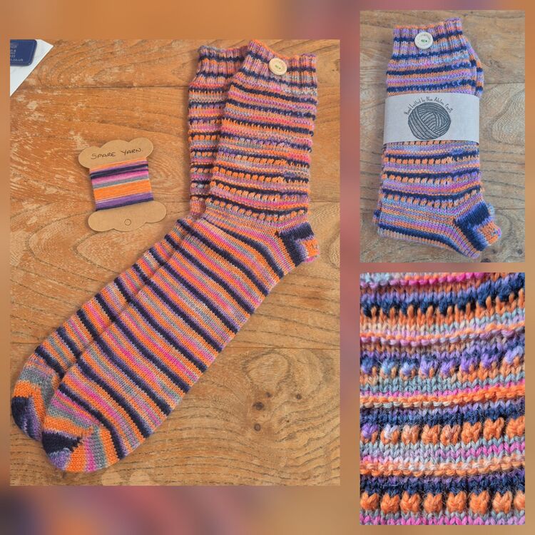 Hand Knitted Wool Socks size UK 9-10