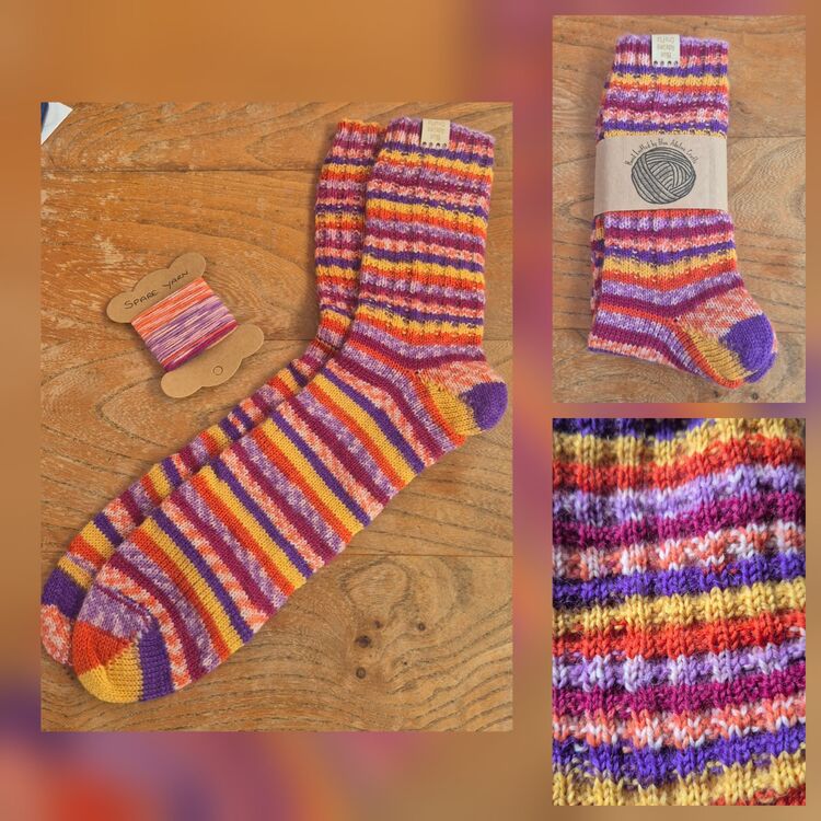 Hand Knitted Wool Socks size Adult UK 9-10
