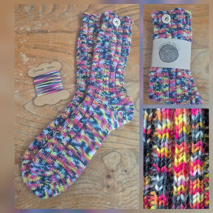 Hand Knitted Woollen Boot Socks size UK 5-6 Adult
