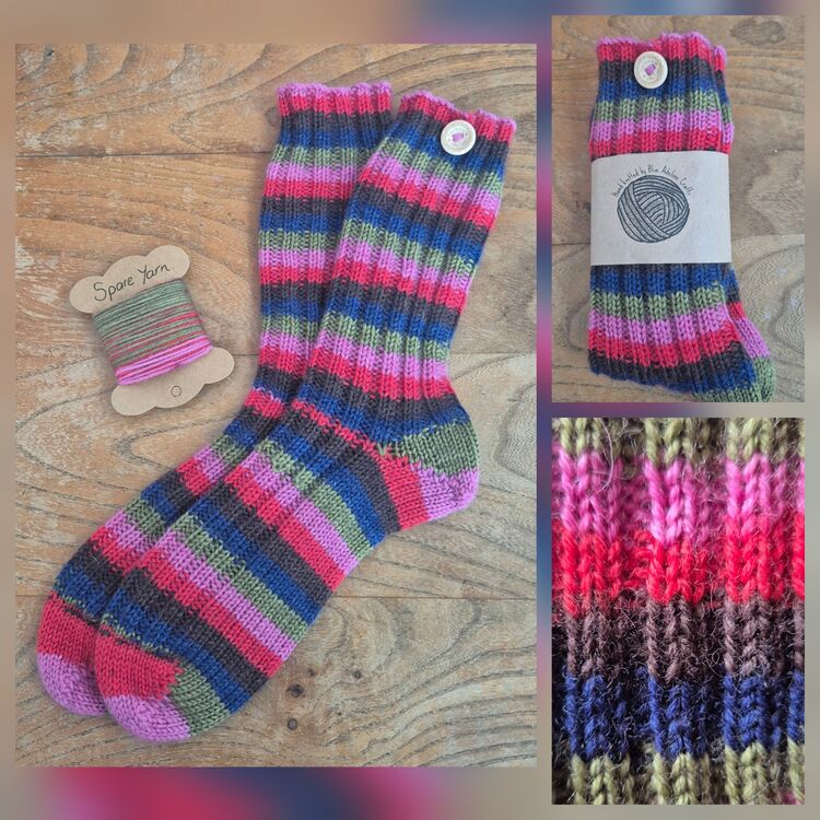 Hand Knitted Woollen Boot Socks size UK 5-6 Adult