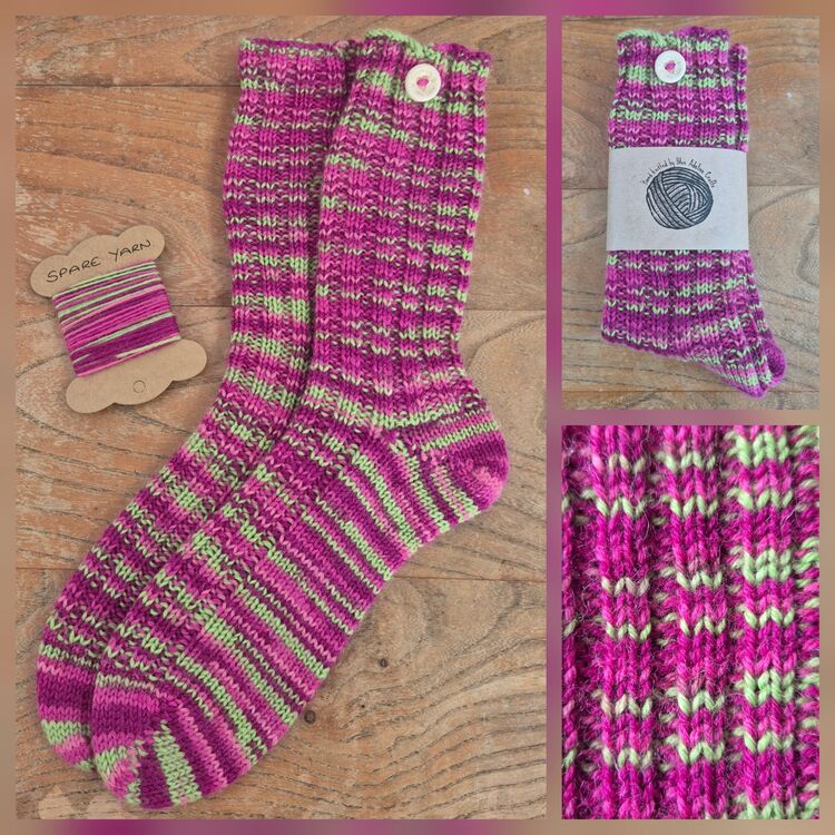 Hand Knitted Woollen Boot Socks size UK 5-6 Adult