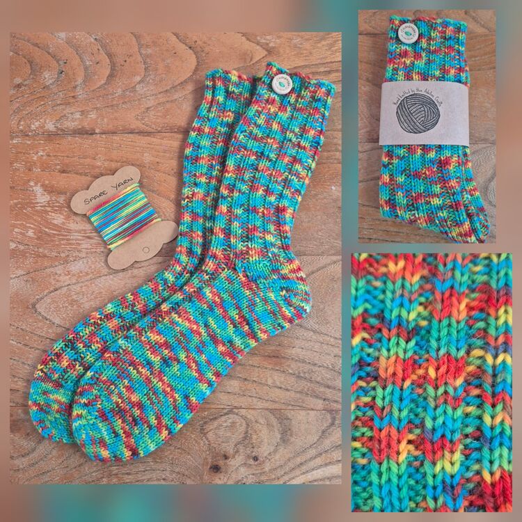 Hand Knitted Woollen Boot Socks size UK 6-8 Adult
