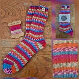 Hand Knitted Wool Socks Size Adult 5-6 UK