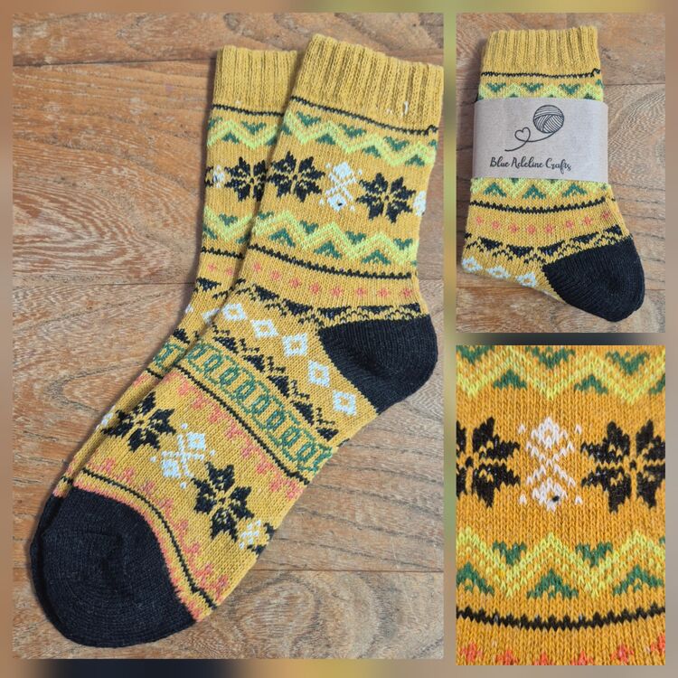 Festive Nordic Socks Adult size UK 5-6