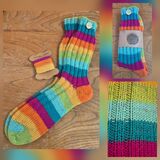 Hand Knitted Woollen Boot Socks size UK 6-8 Adult