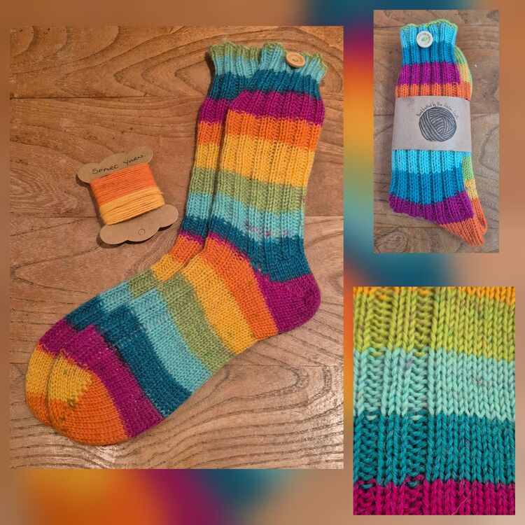 Hand Knitted Woollen Boot Socks size UK 5-6 Adult