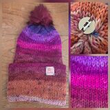Hand Knitted Fluffy Pom Pom Bobble Hat