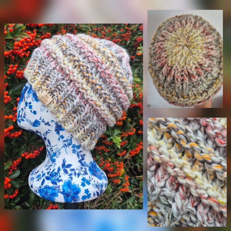 Hand Knitted Chunky Crown Beanie - Adult