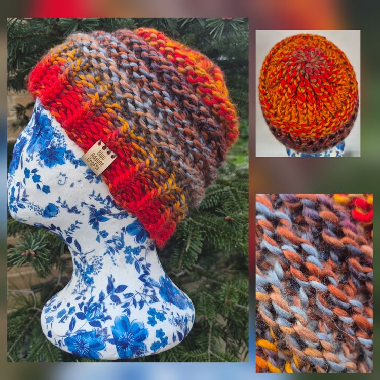 Hand Knitted Chunky Crown Beanie - Child