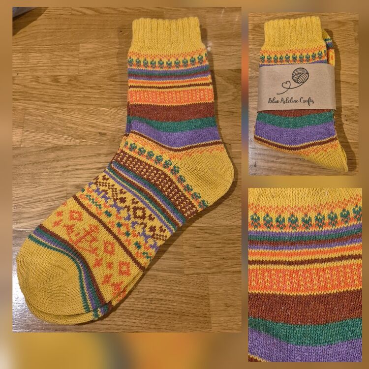 Festive Nordic Socks Adult size UK 5-6