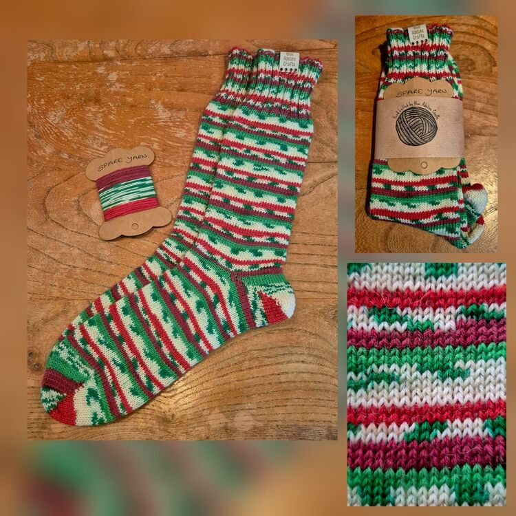 Hand Knitted Wool Socks Size Adult 5-6 UK
