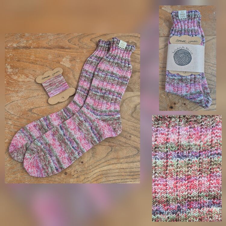 Hand Knitted Wool Socks Size Adult 5-6 UK