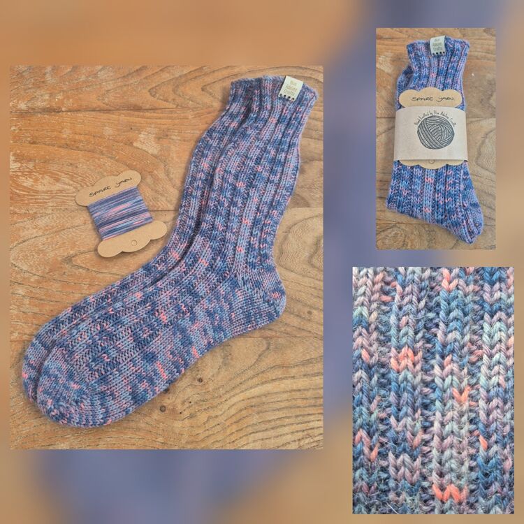 Hand Knitted Woollen Boot Socks size UK 5-6 Adult